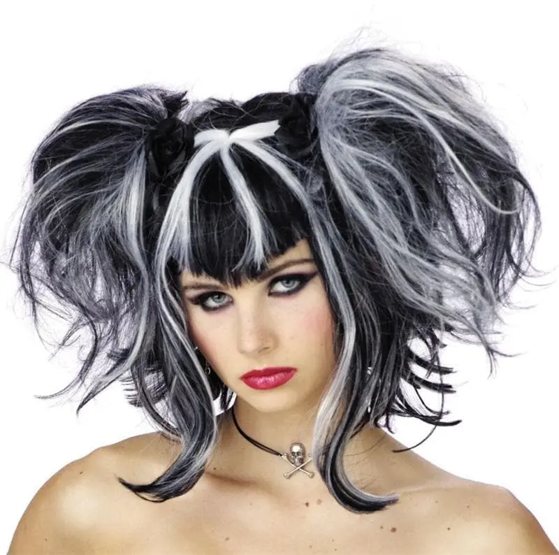 Morris "Bad Fairy - Black/White" Halloween Wig 3 Morris "Bad Fairy - Black/White" Halloween Wig