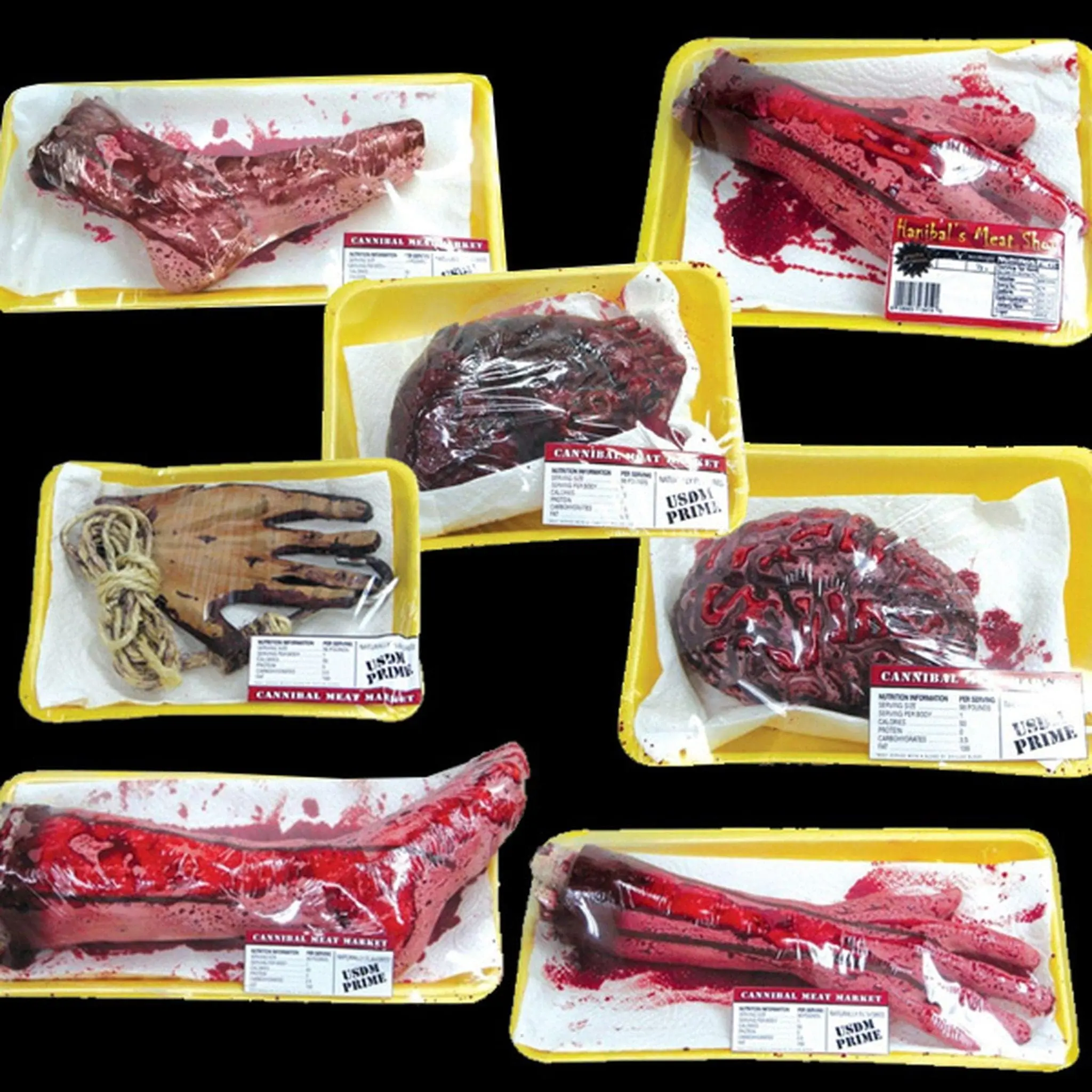 Morris Package Deals "Meat Market Body Parts" Gory Halloween Props - Package Deal 3 Morris Package Deals "Meat Market Body Parts" Gory Halloween Props - Package Deal
